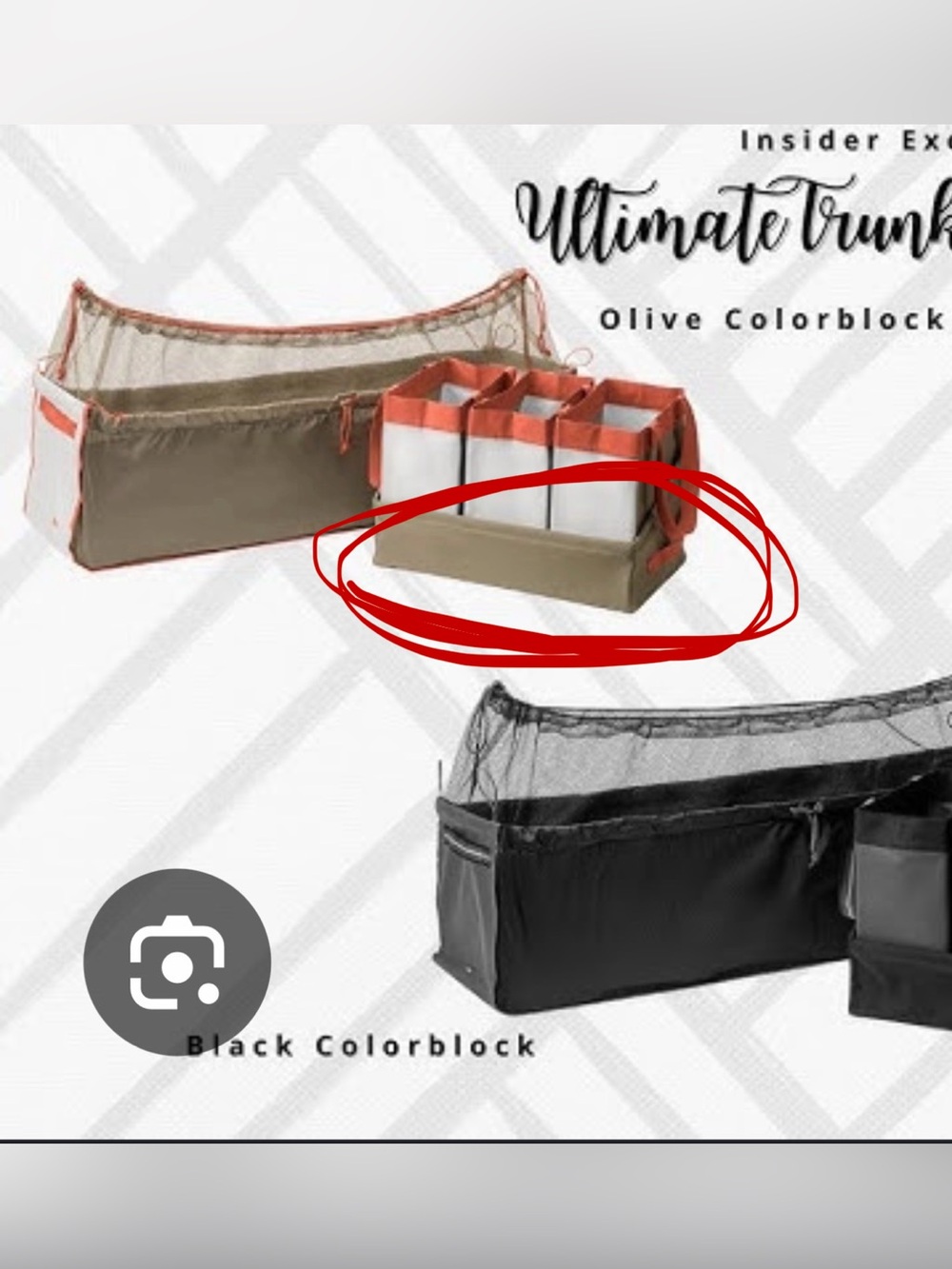 Thirty-one Cargo Organizer Olive Colorblock Like New